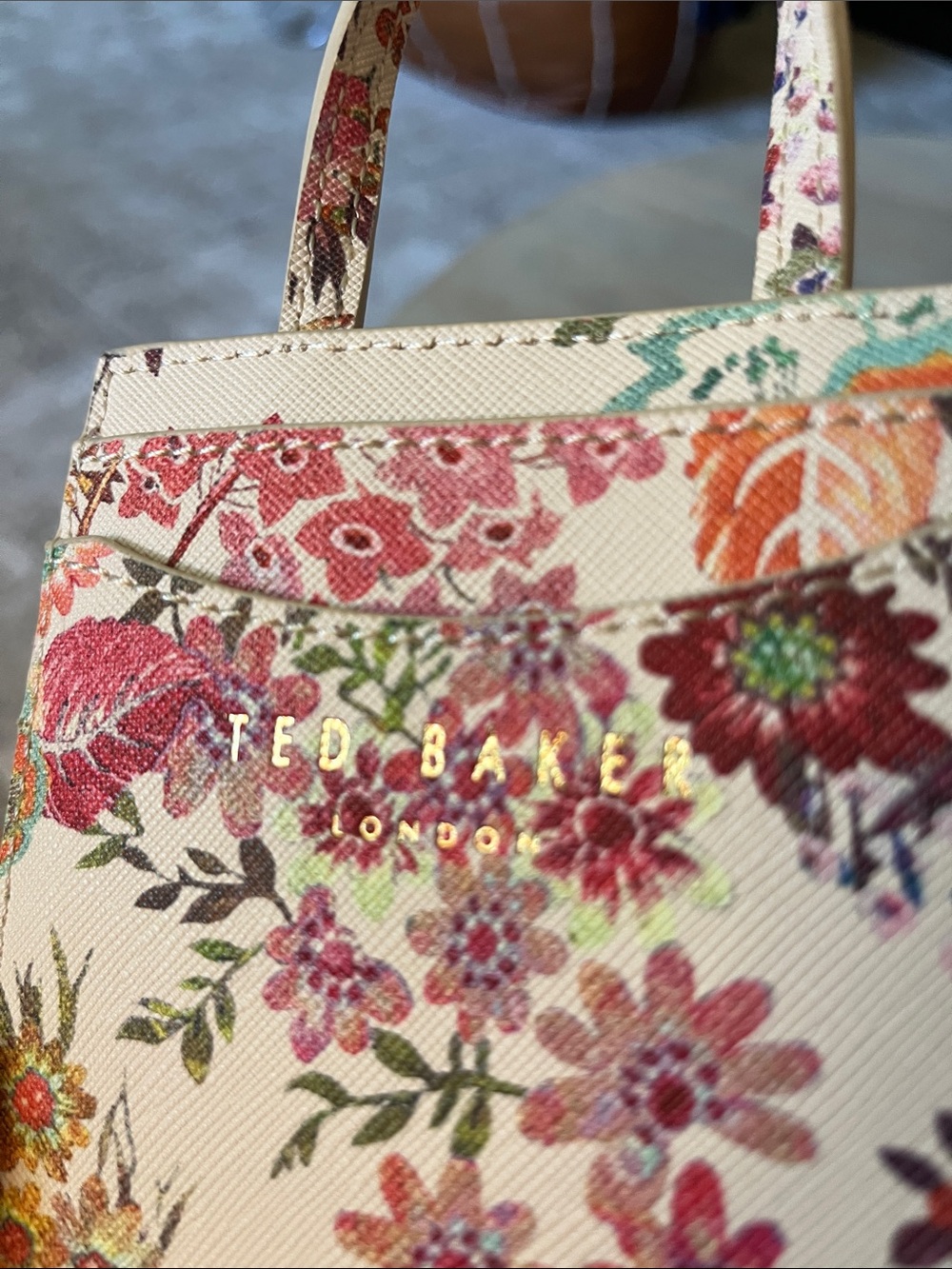 Ted Baker Floral Print Mini Tote Wristlet Bag in Multicolor - Picture 2 of 3
